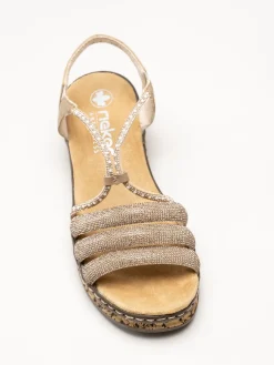 Rieker - Guldfärgade sandaletter