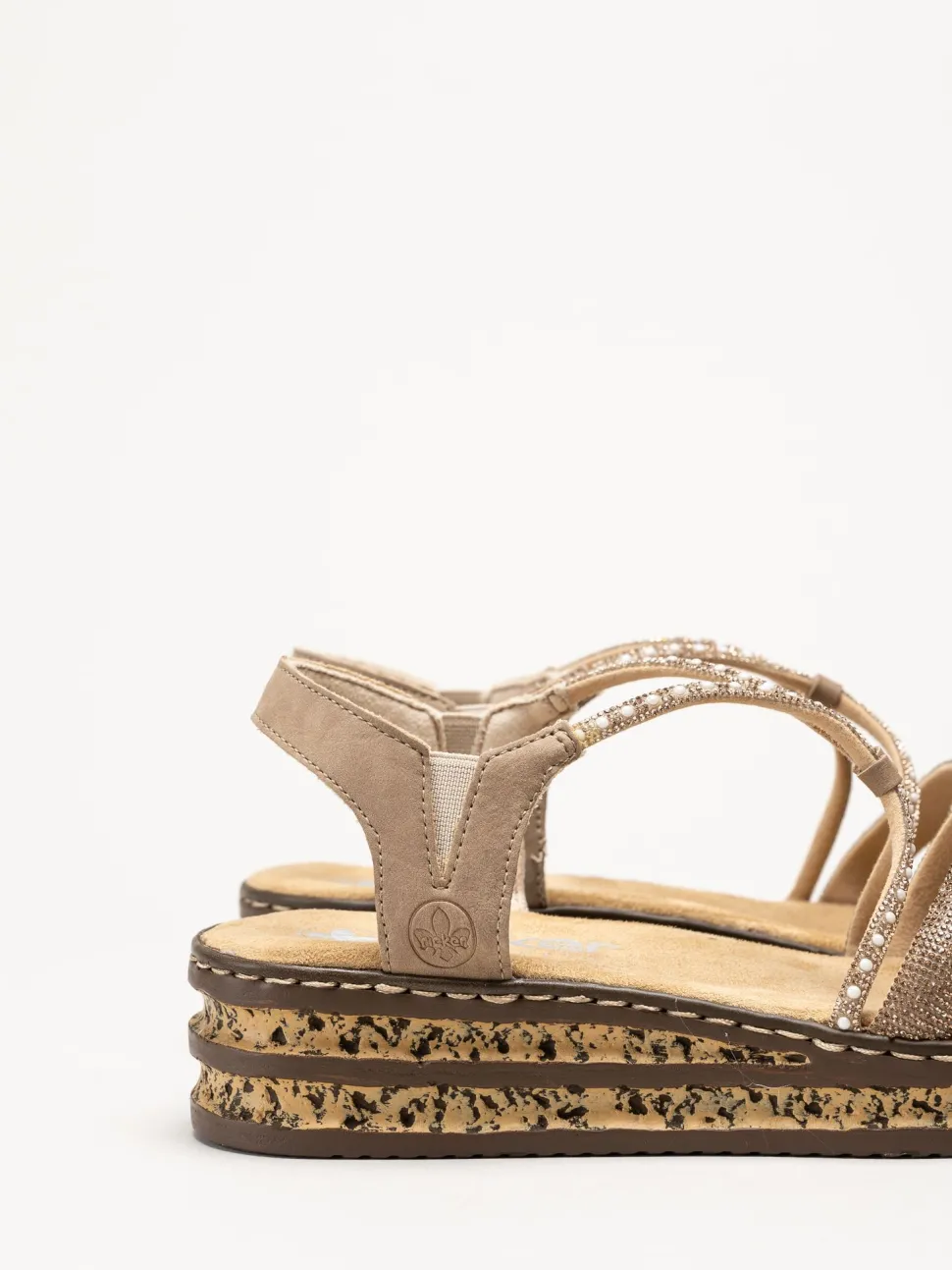 Rieker - Guldfärgade sandaletter