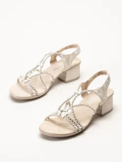 Rieker - Guldfärgade sandaletter