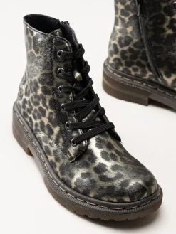 Rieker - Leopardmönstrade fodrade kängor