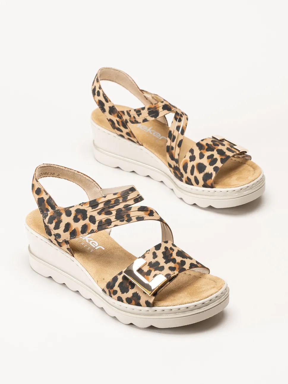 Rieker - Leopardmönstrade sandaletter