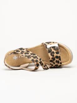 Rieker - Leopardmönstrade sandaletter