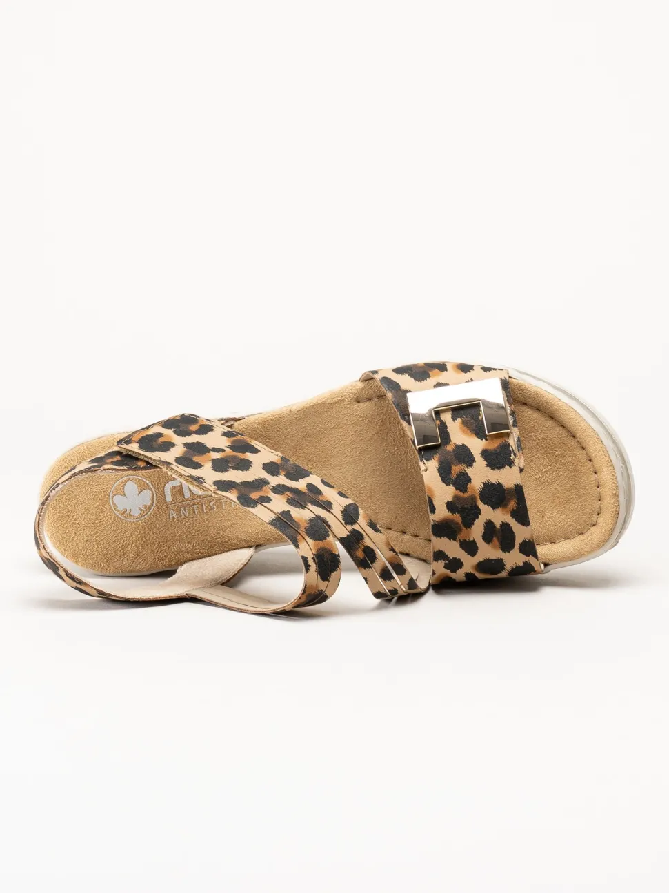 Rieker - Leopardmönstrade sandaletter