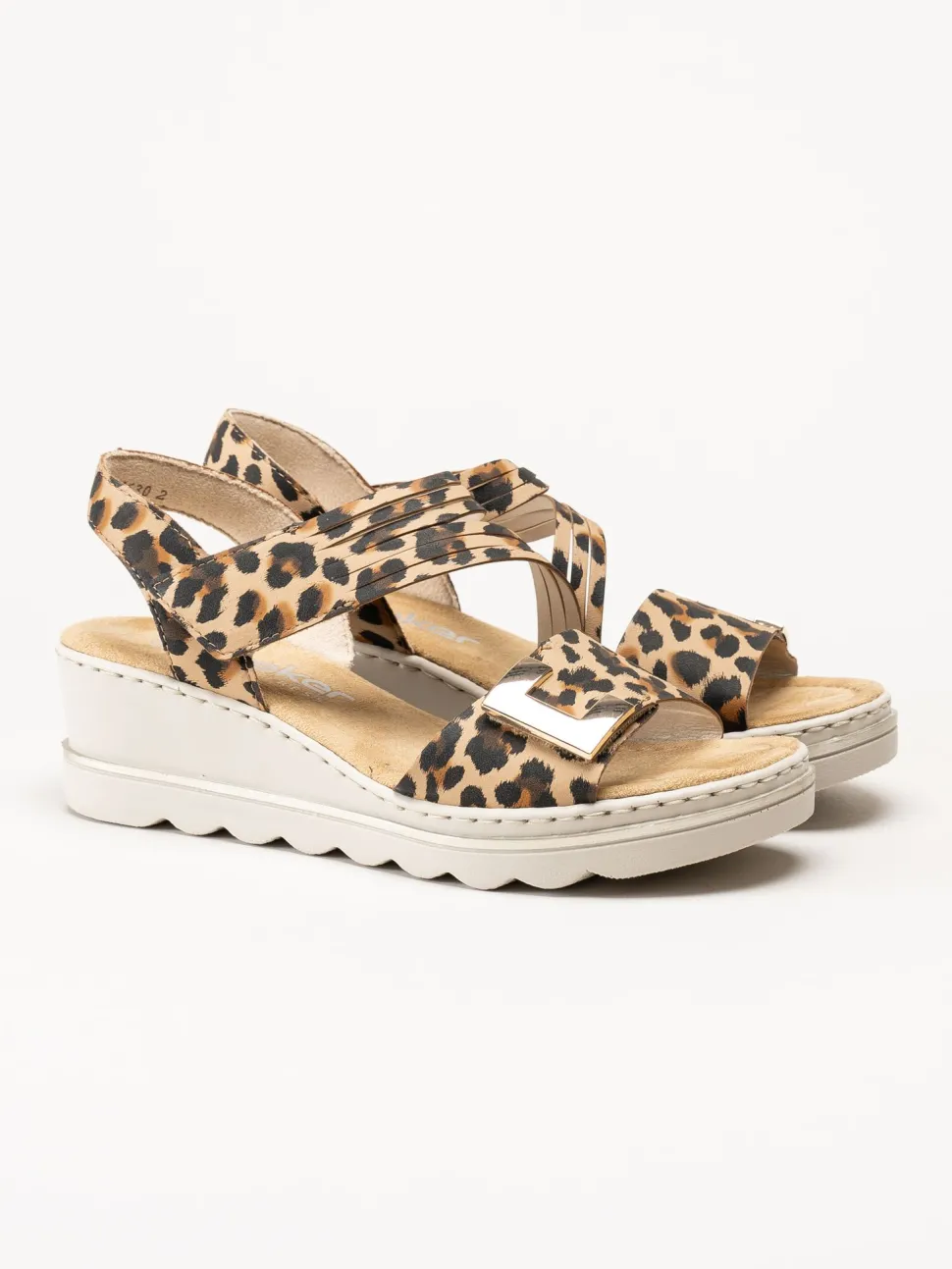 Rieker - Leopardmönstrade sandaletter