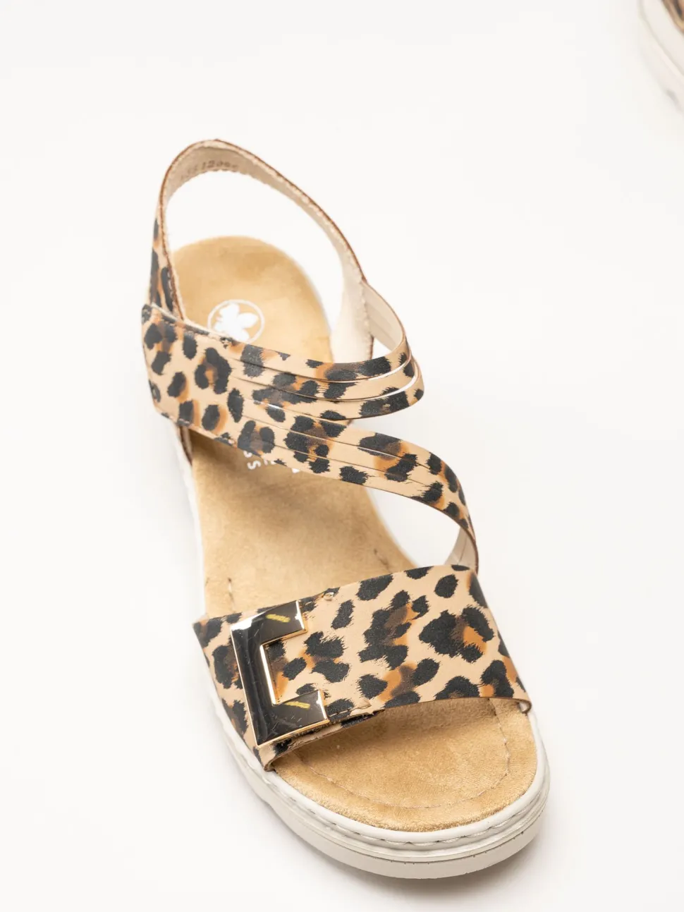 Rieker - Leopardmönstrade sandaletter