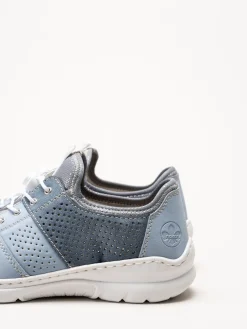 Rieker - Ljusblå slip on skor