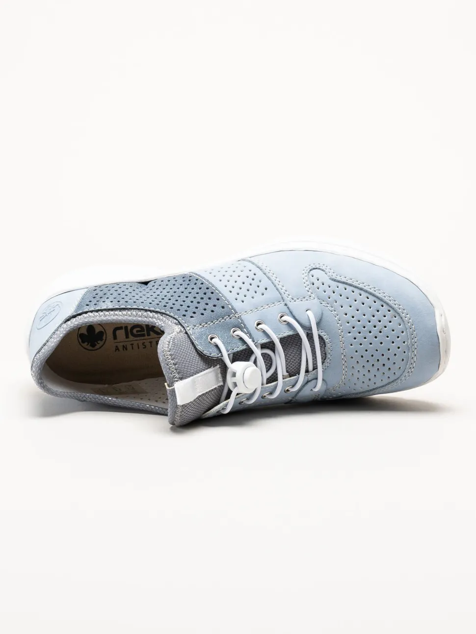 Rieker - Ljusblå slip on skor