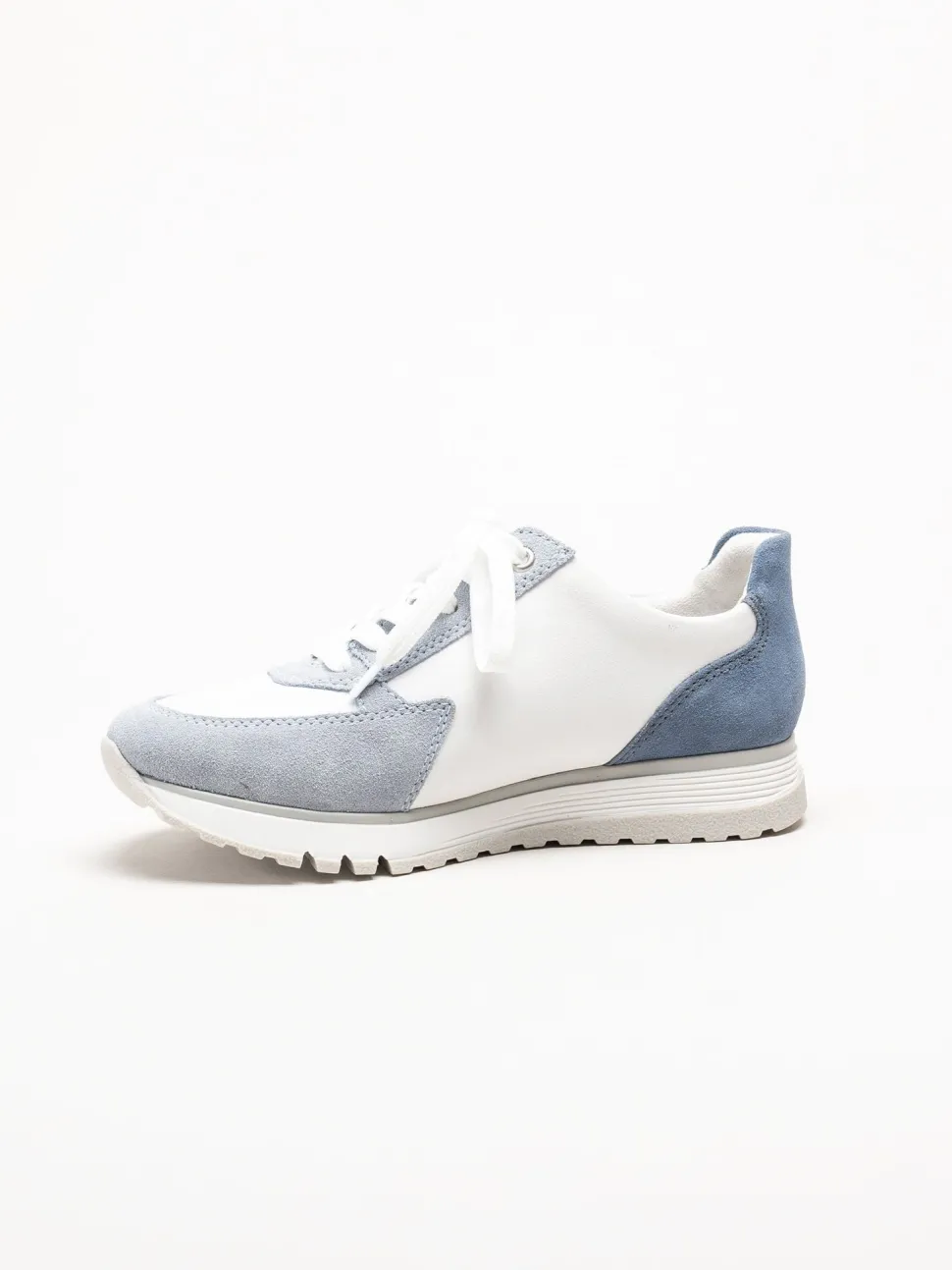 Rieker - Ljusblå sneakers i mocka och skinn