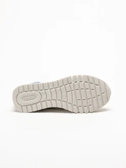 Rieker - Ljusblå sneakers i mocka och skinn