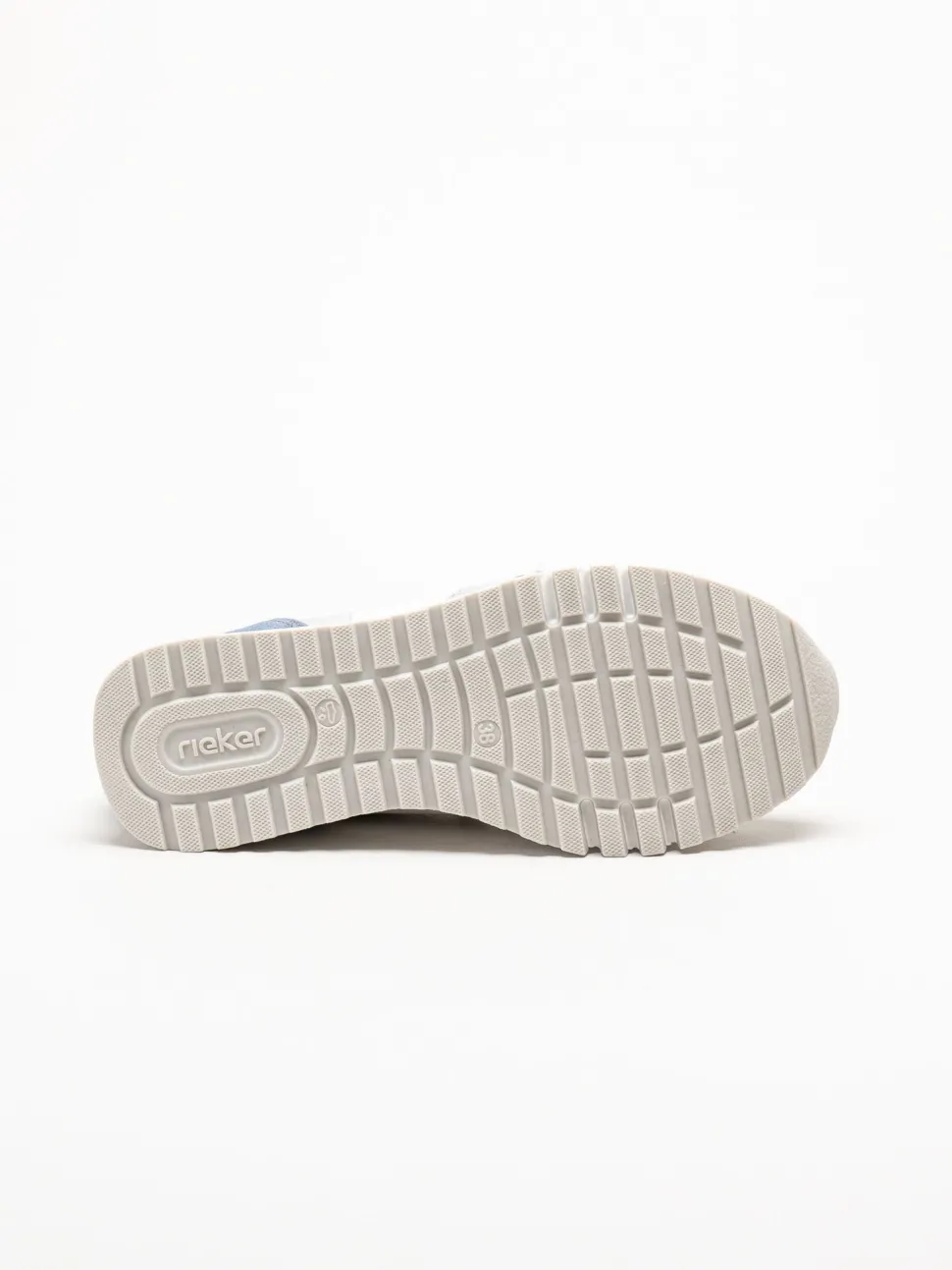 Rieker - Ljusblå sneakers i mocka och skinn