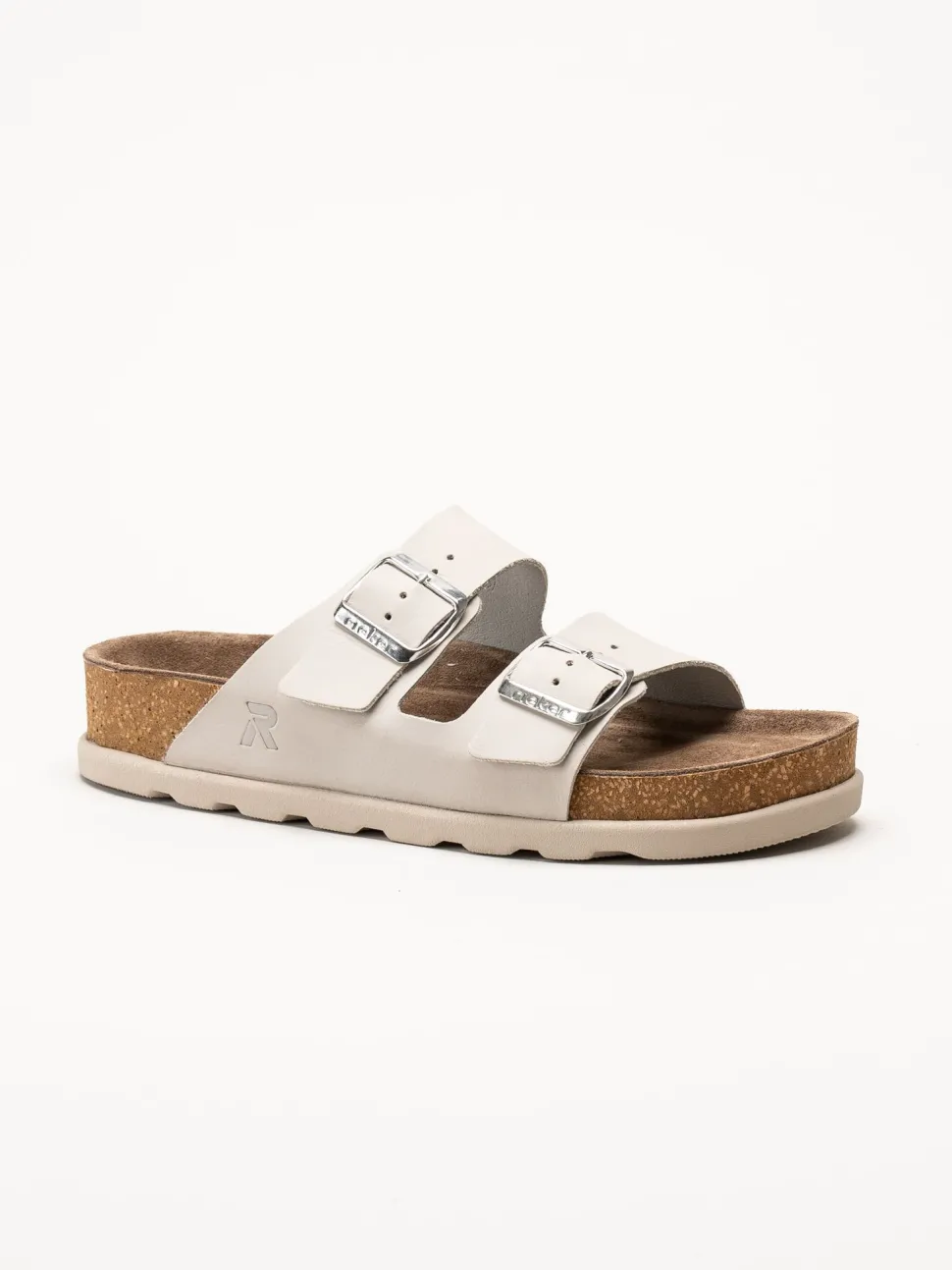 Rieker - Ljusgrå sandaler i nubuck