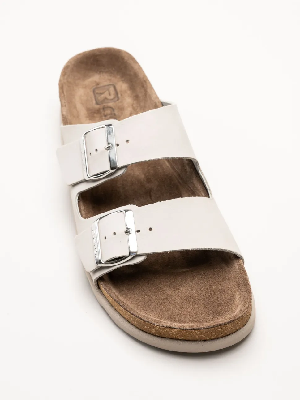 Rieker - Ljusgrå sandaler i nubuck