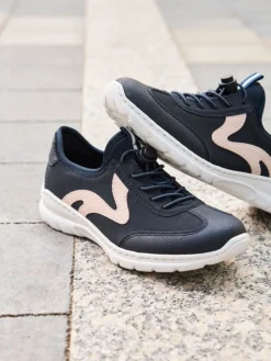 Rieker - Mörkblå slip on sneakers