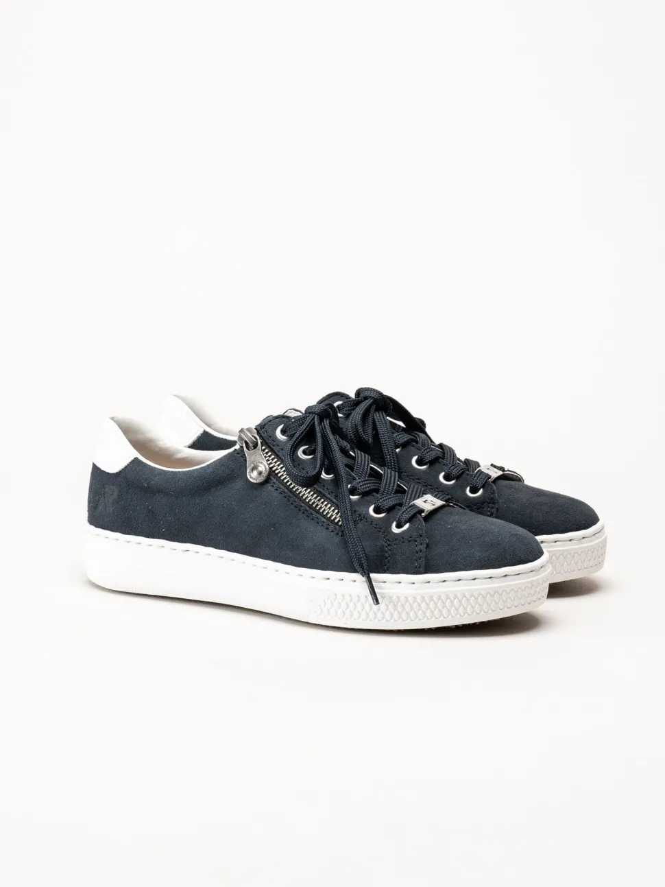 Rieker - Mörkblå sneakers med dragkedja