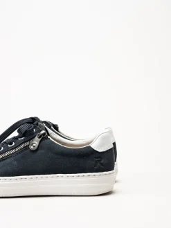 Rieker - Mörkblå sneakers med dragkedja