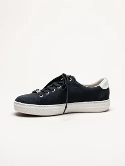 Rieker - Mörkblå sneakers med dragkedja