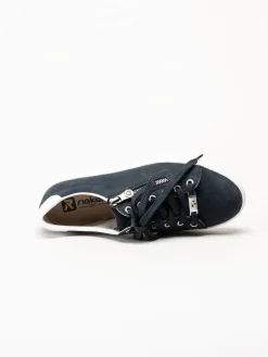 Rieker - Mörkblå sneakers med dragkedja