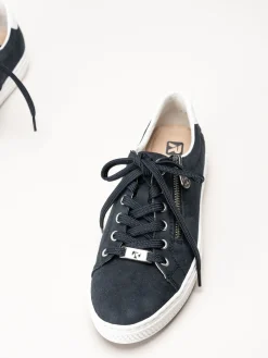 Rieker - Mörkblå sneakers med dragkedja