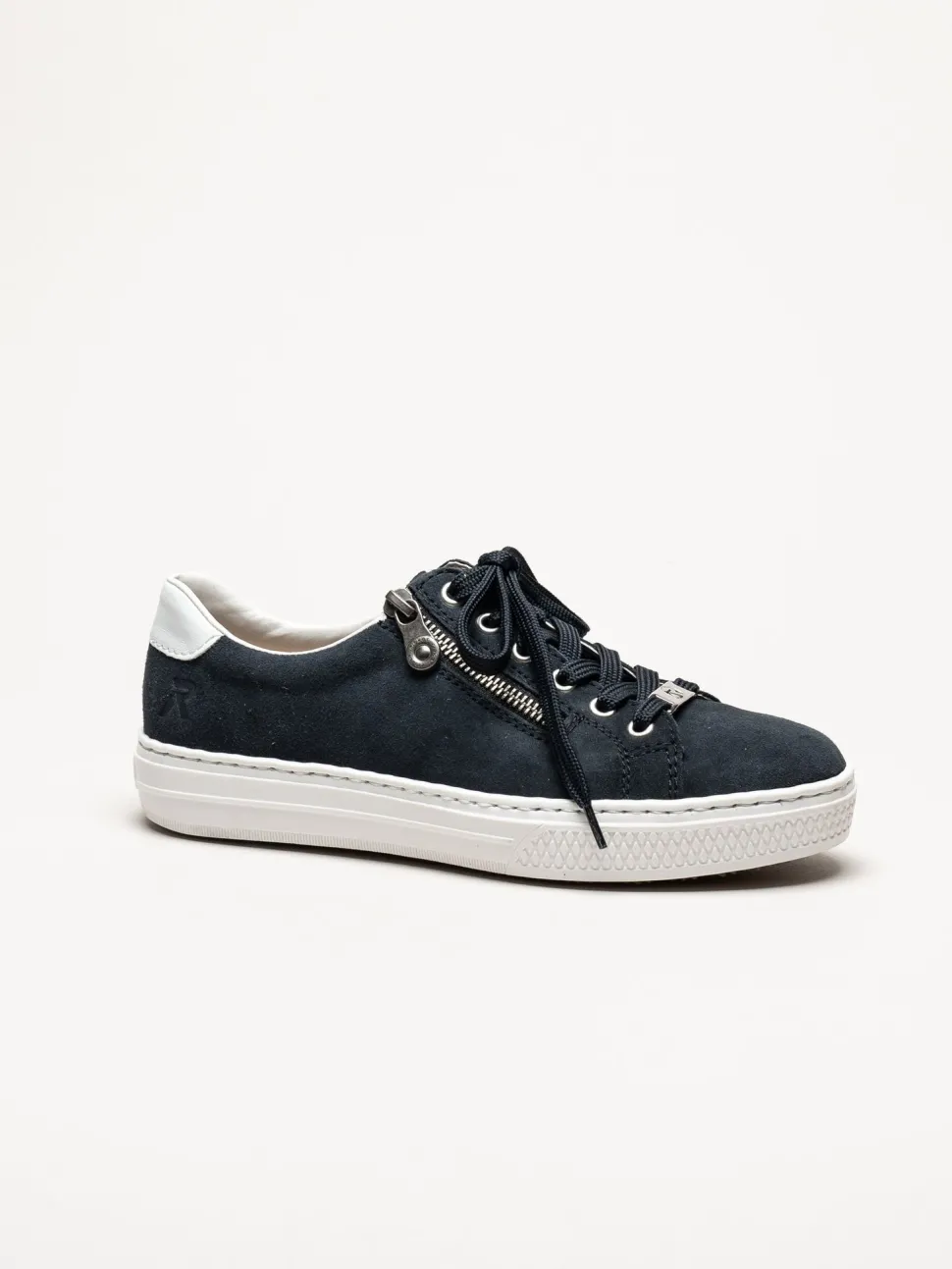 Rieker - Mörkblå sneakers med dragkedja