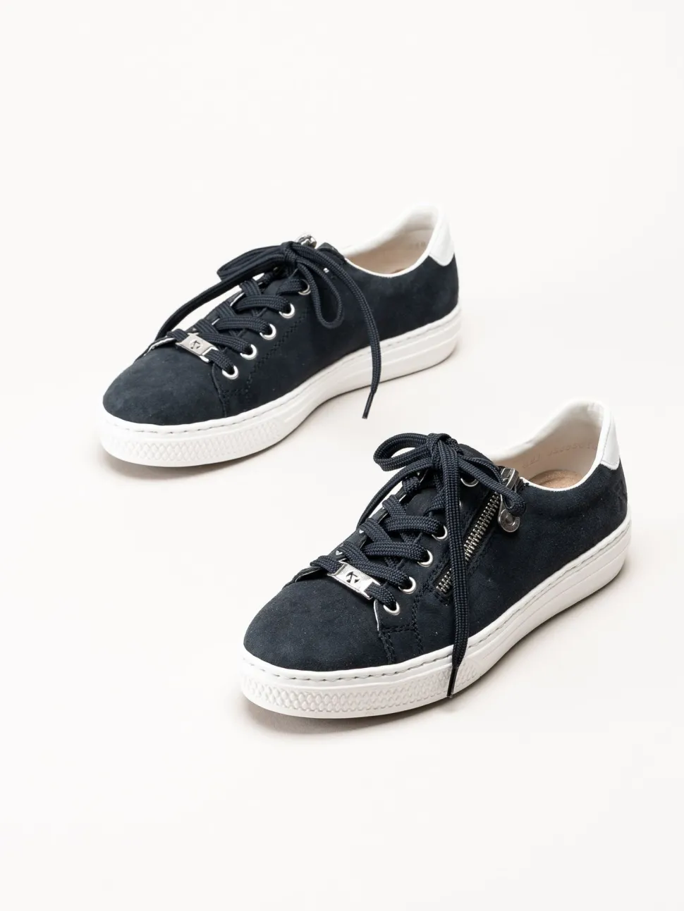 Rieker - Mörkblå sneakers med dragkedja