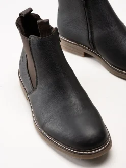 Rieker - Mörkbruna chelsea boots i oljat skinn