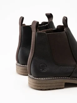 Rieker - Mörkbruna chelsea boots i oljat skinn