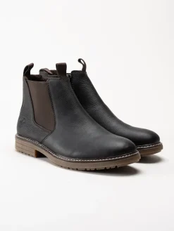 Rieker - Mörkbruna chelsea boots i oljat skinn