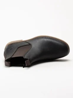 Rieker - Mörkbruna chelsea boots i oljat skinn