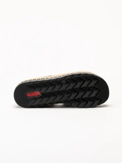 Rieker - Mörkbruna slip in sandaletter