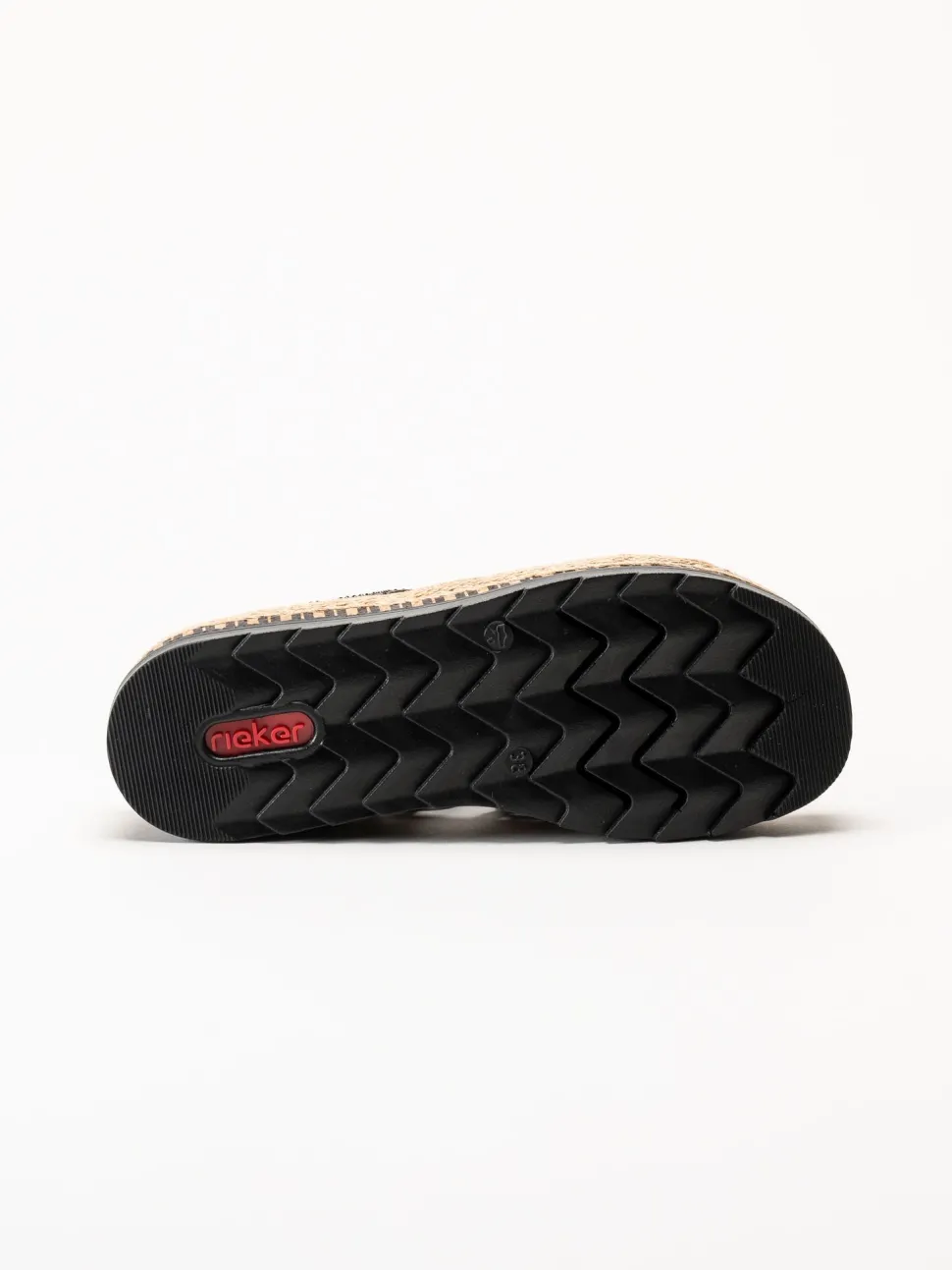 Rieker - Mörkbruna slip in sandaletter