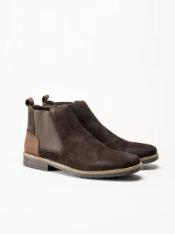 Rieker - Mörkbrun boots i mocka