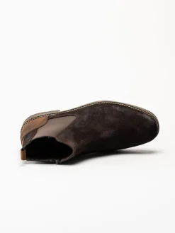 Rieker - Mörkbrun boots i mocka