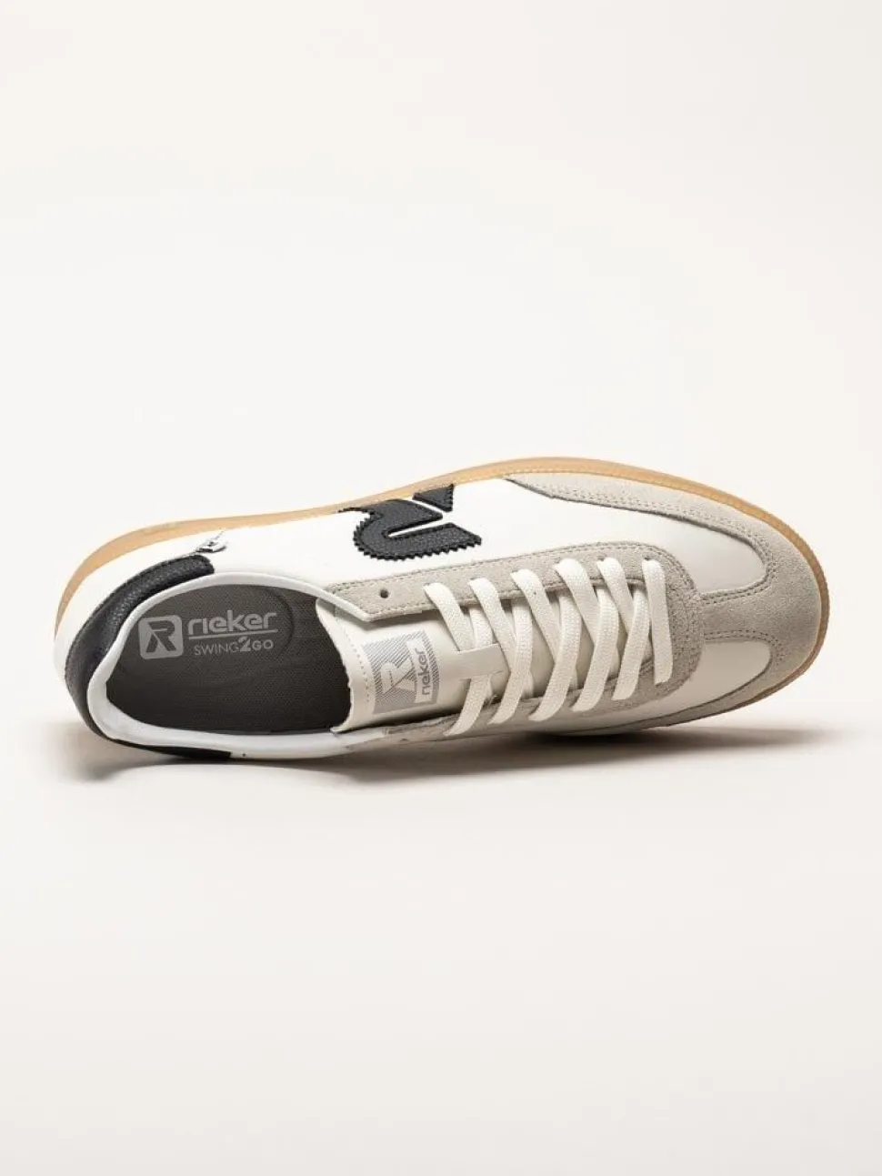 Rieker - Off white sneakers i skinn