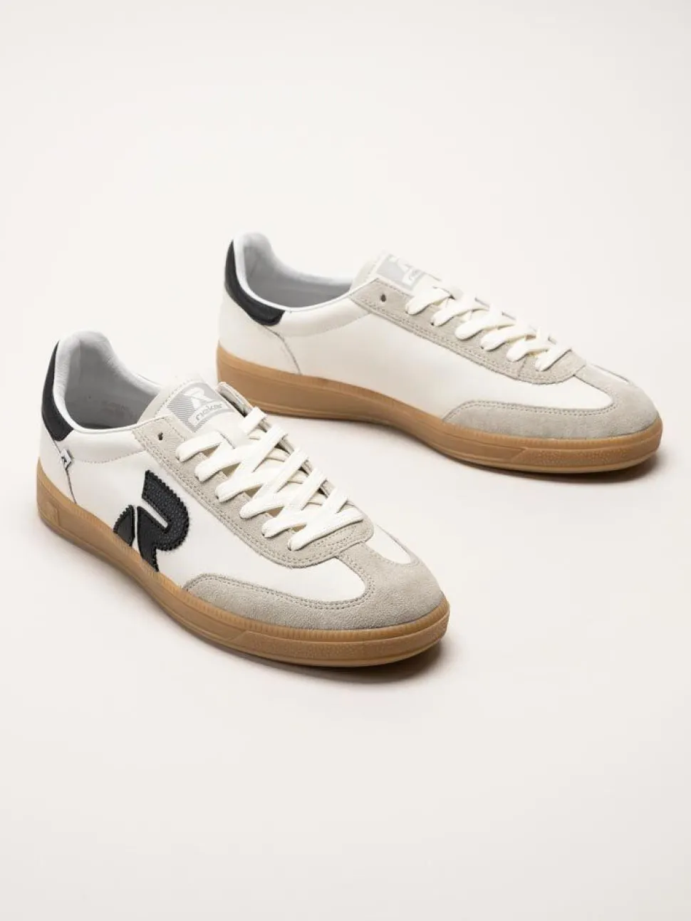Rieker - Off white sneakers i skinn