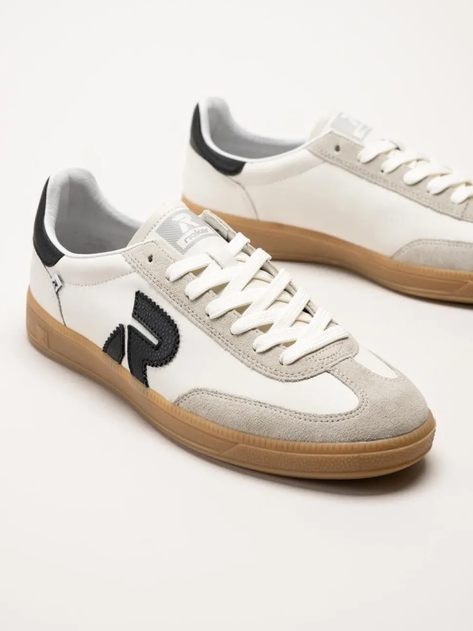 Rieker - Off white sneakers i skinn