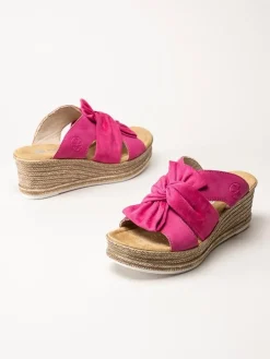 Rieker - Rosa slip in sandaletter med rosett