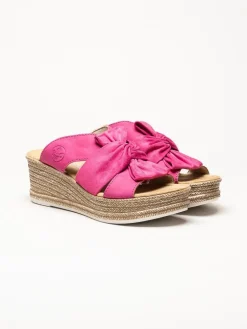 Rieker - Rosa slip in sandaletter med rosett