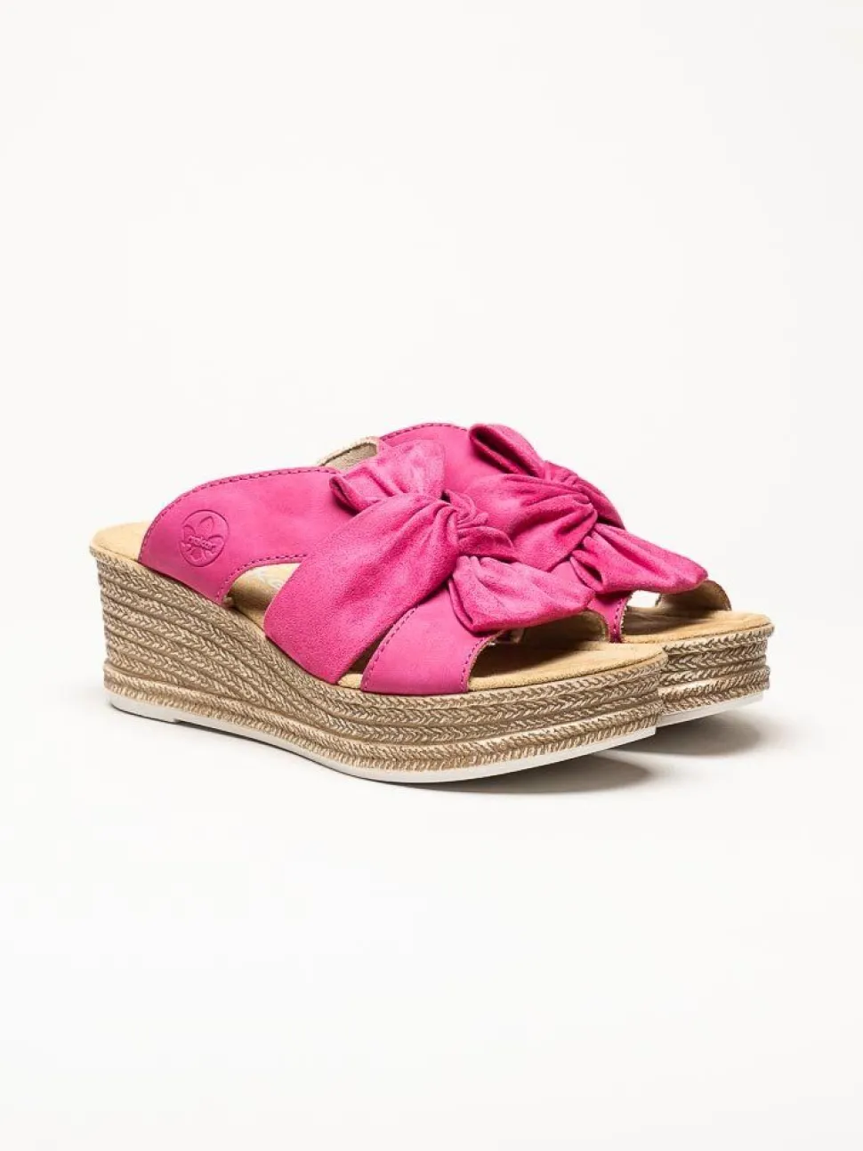Rieker - Rosa slip in sandaletter med rosett