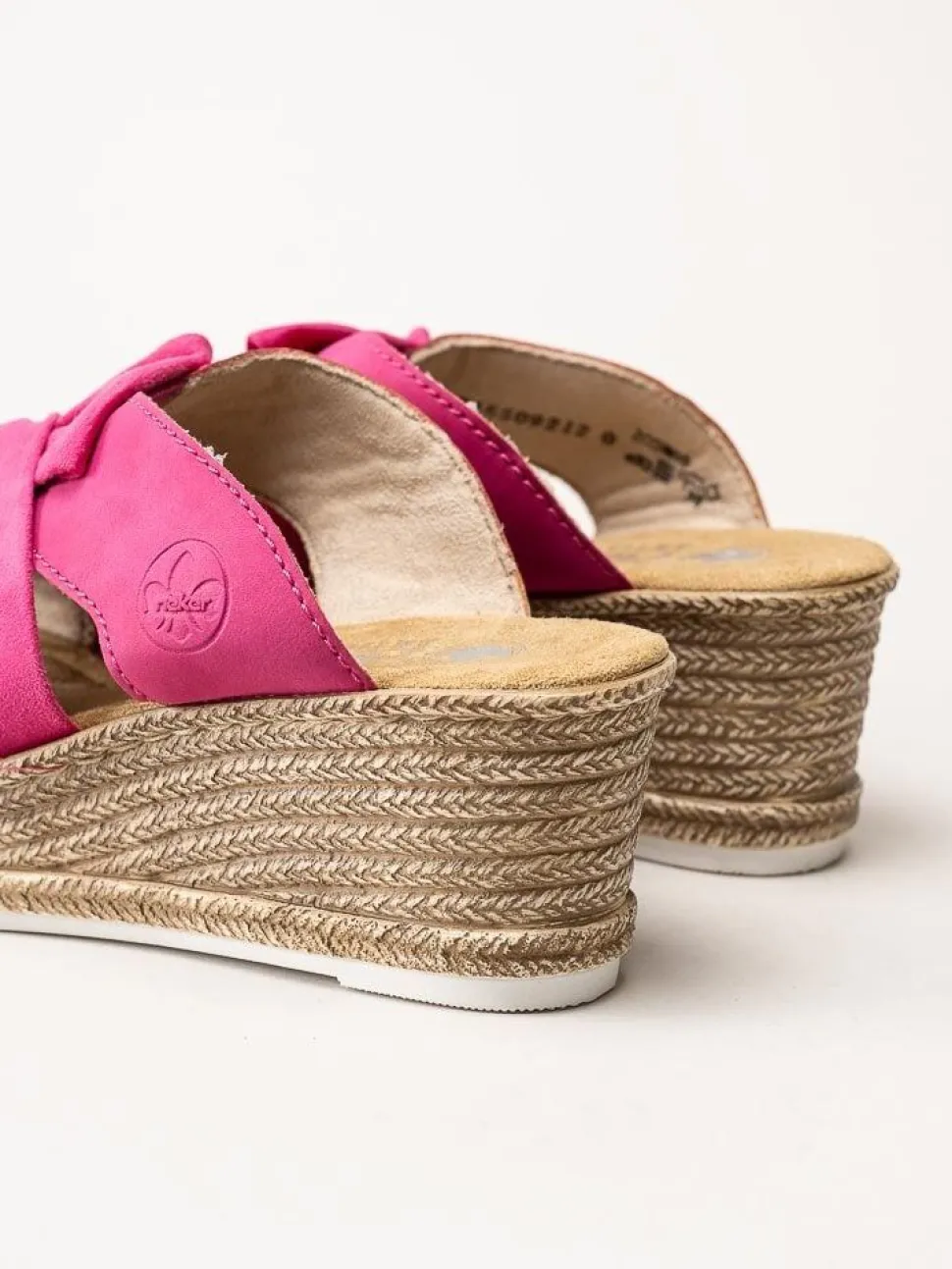 Rieker - Rosa slip in sandaletter med rosett