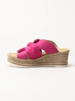 Rieker - Rosa slip in sandaletter med rosett