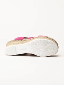 Rieker - Rosa slip in sandaletter med rosett