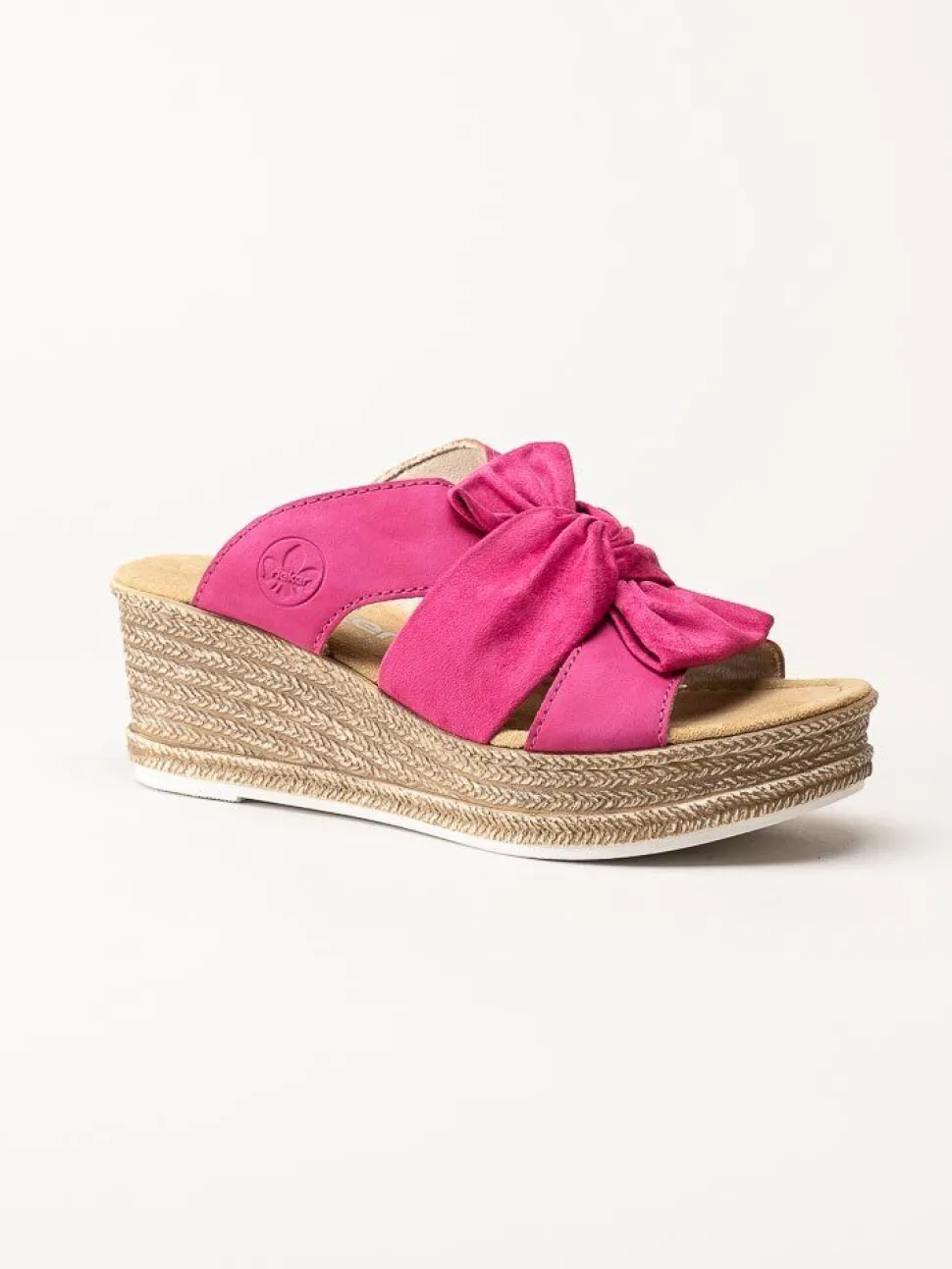 Rieker - Rosa slip in sandaletter med rosett