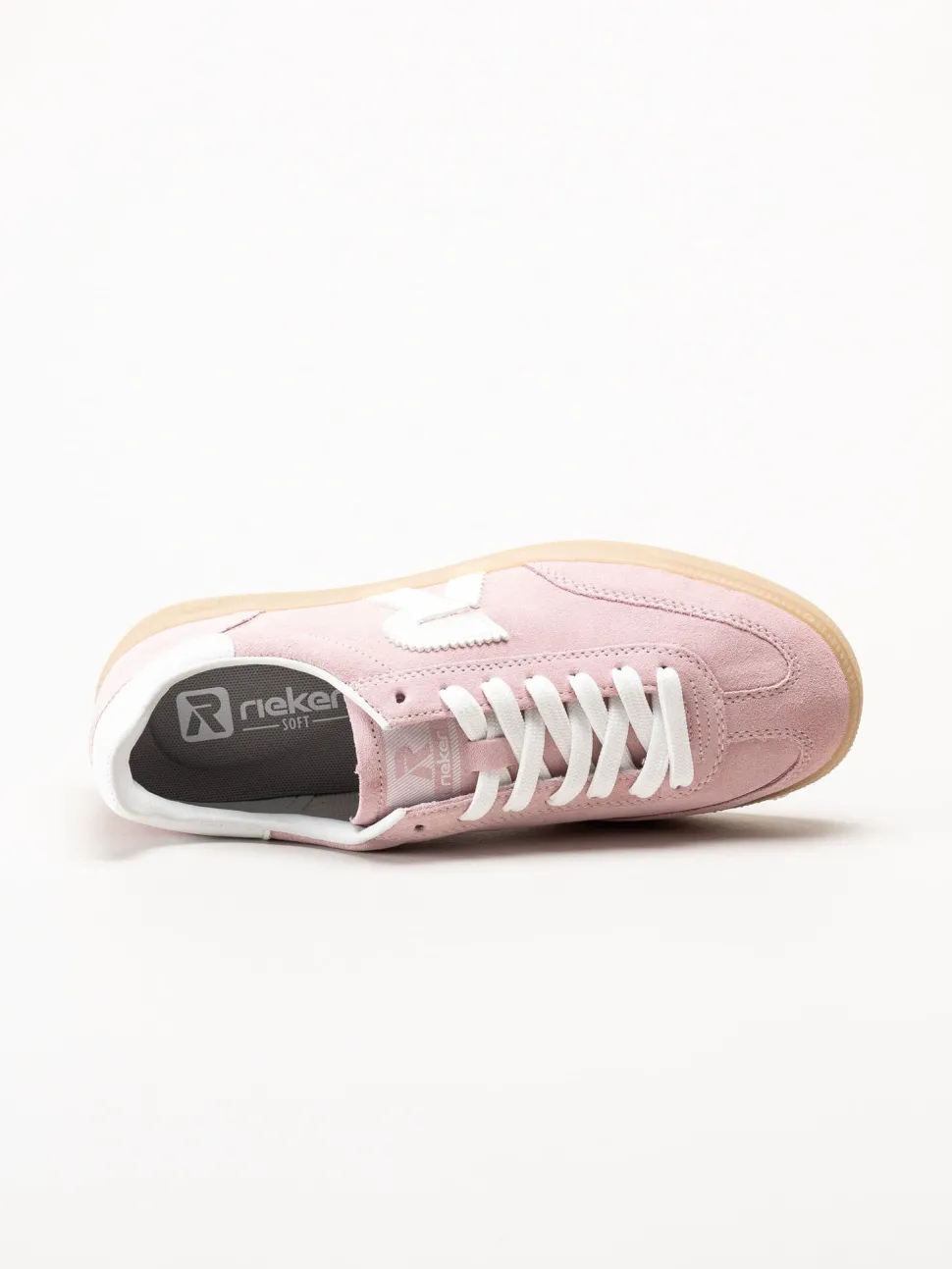 Rieker - Rosa sneakers i mocka