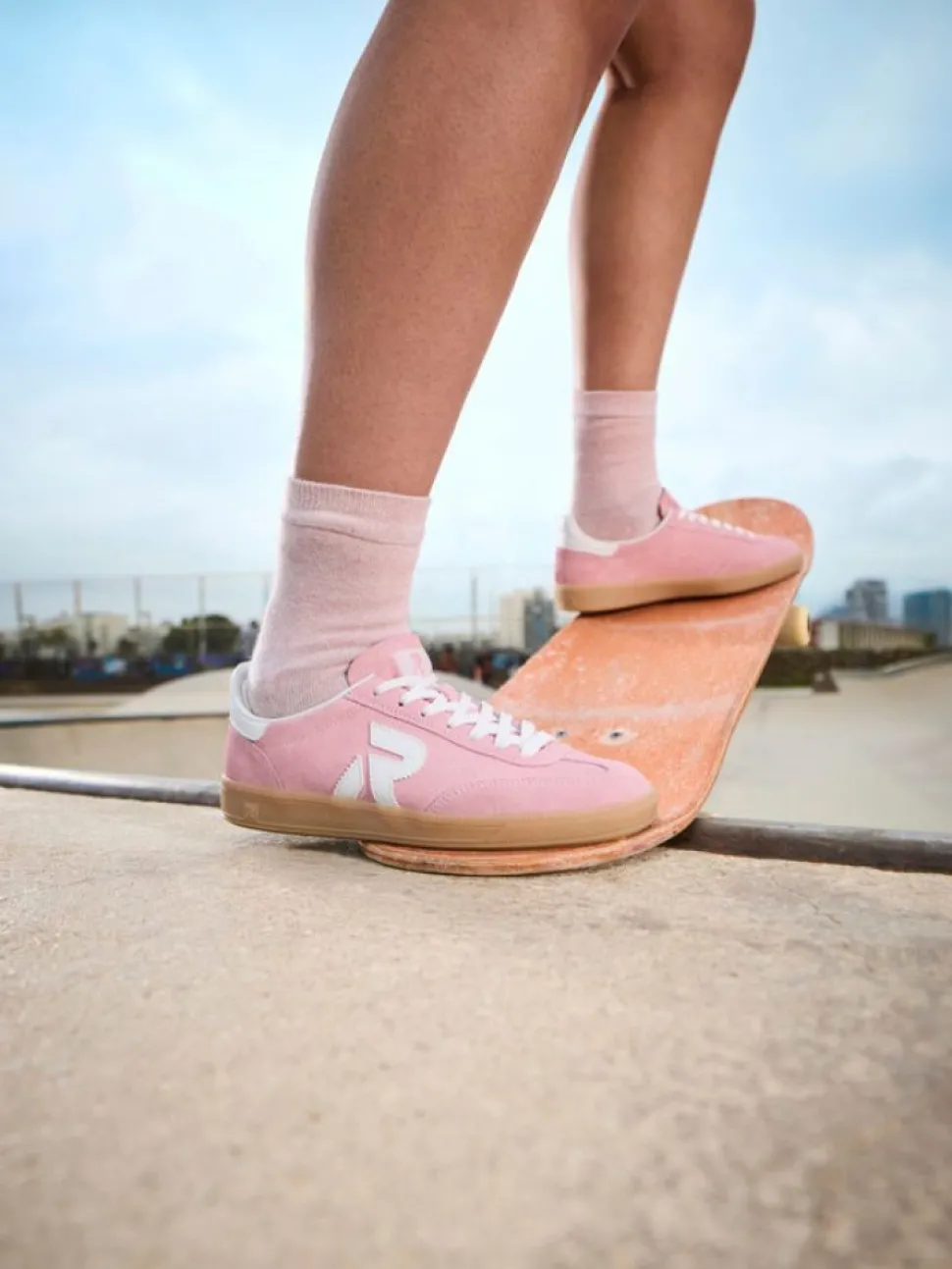 Rieker - Rosa sneakers i mocka
