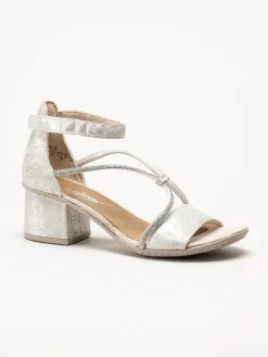 Rieker - Silverfärgade sandaletter