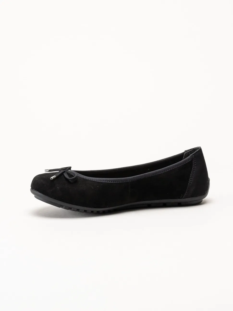 Rieker - Svarta ballerinaskor i mocka