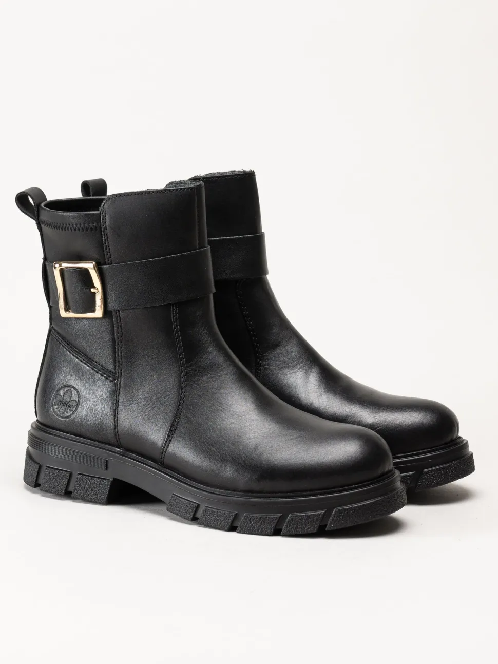 Rieker - Svarta boots i skinn
