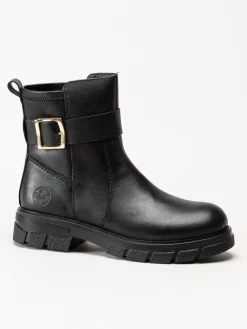 Rieker - Svarta boots i skinn
