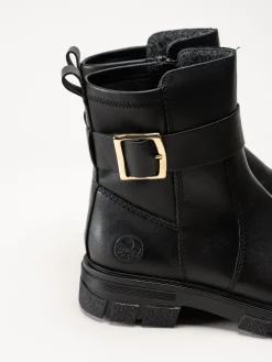 Rieker - Svarta boots i skinn