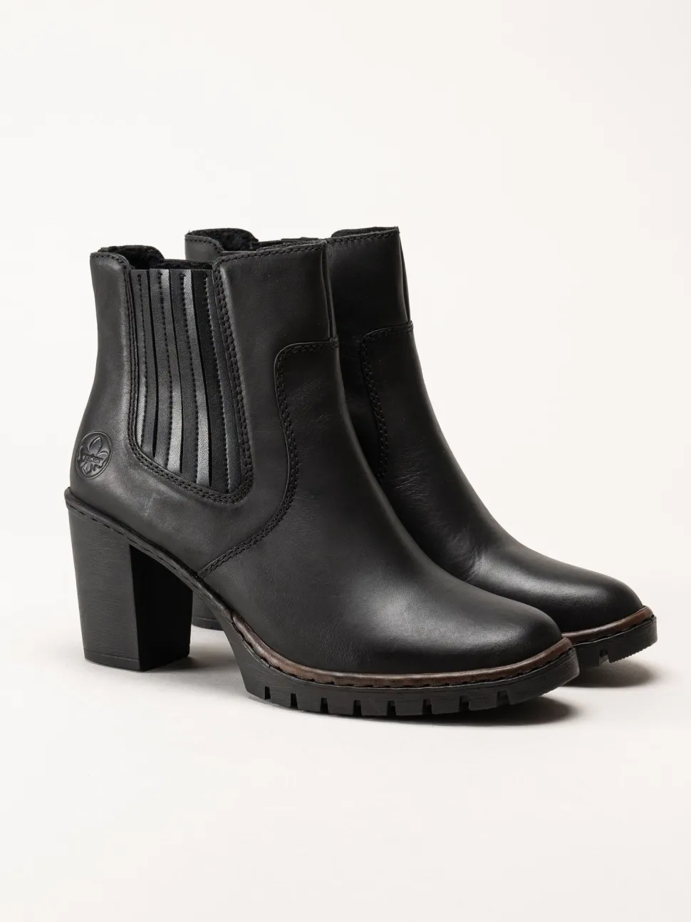 Rieker - Svarta boots i skinn